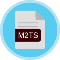 m2ts Arquivo formato plano multi círculo ícone vetor