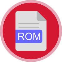 ROM Arquivo formato plano multi círculo ícone vetor