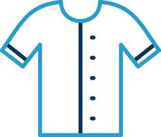 camisa linha azul dois cor ícone vetor