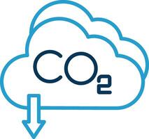 co2 linha azul dois cor ícone vetor