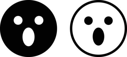 surpreso emoji ícone conjunto dentro dois estilos . Uau emoji ícone . surpreso emoticon ícone vetor