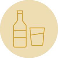 vinho linha amarelo círculo ícone vetor