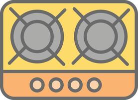 fogão linha preenchidas luz ícone vetor