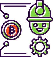 bitcoin construir preenchidas Projeto ícone vetor