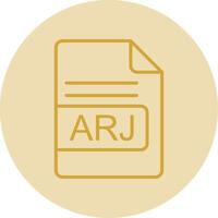 arj Arquivo formato linha amarelo círculo ícone vetor