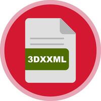 3dxml Arquivo formato plano multi círculo ícone vetor