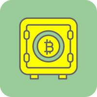 bitcoin armazenamento preenchidas amarelo ícone vetor