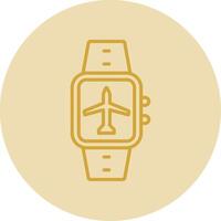 avião modo linha amarelo círculo ícone vetor