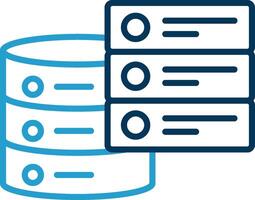 bases de dados linha azul dois cor ícone vetor