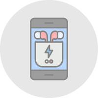 fones de ouvido linha preenchidas luz ícone vetor