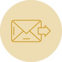 o email linha amarelo círculo ícone vetor