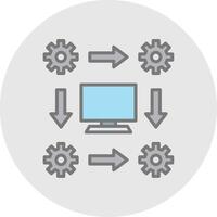 fluxo de trabalho linha preenchidas luz ícone vetor