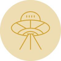 estrangeiro nave espacial linha amarelo círculo ícone vetor