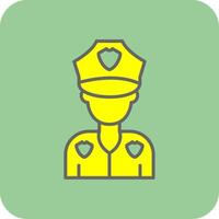 policial preenchidas amarelo ícone vetor