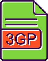 3gp Arquivo formato preenchidas Projeto ícone vetor