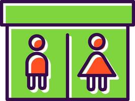 público banheiro preenchidas Projeto ícone vetor