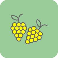 uvas preenchidas amarelo ícone vetor