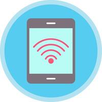 Wi-fi sinal plano multi círculo ícone vetor