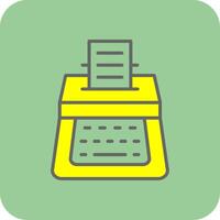 máquina de escrever preenchidas amarelo ícone vetor