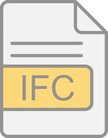 ifc Arquivo formato linha preenchidas luz ícone vetor