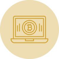bitcoin mineração linha amarelo círculo ícone vetor