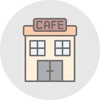 cafeteria linha preenchidas luz ícone vetor