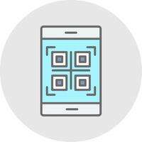 qr código linha preenchidas luz ícone vetor