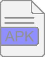 apk Arquivo formato linha preenchidas luz ícone vetor