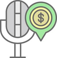 finança podcast linha preenchidas luz ícone vetor