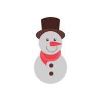 boneco de neve feliz natal personagem fofo vetor