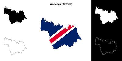 wodonga em branco esboço mapa conjunto vetor