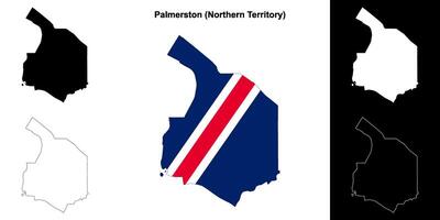 Palmerston em branco esboço mapa conjunto vetor