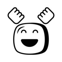 entusiasmado emoji ícone, feliz face Projeto vetor