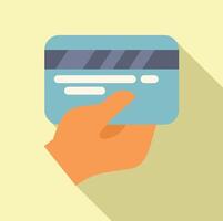 levar crédito cartão ícone plano . plástico Forma de pagamento crédito vetor