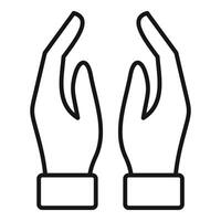 mãos meditação gesto ícone esboço . mão oração vetor