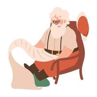 Papai Noel segurando uma lista de desejos vetor
