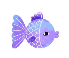 conjunto do azul e roxa peixe dentro desenho animado estilo com grande olhos. idéia vetor