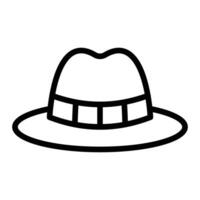 fedora chapéu linha ícone Projeto vetor