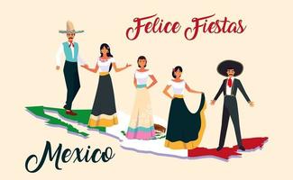 grupo de pessoas com etiqueta felices fiesta mexico
