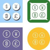 moeda símbolos ícone vetor