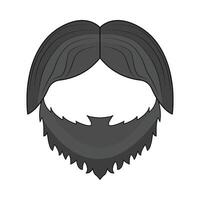ilustração do bigode e barba vetor