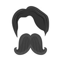 ilustração do bigode e cabelo vetor