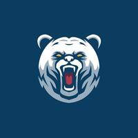 polar Urso Bravo face logotipo mascote vetor