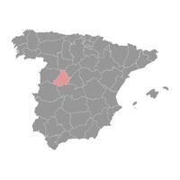 mapa do a província do uma Ávila, administrativo divisão do Espanha. ilustração. vetor