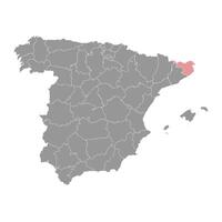 mapa do a província do uma girona, administrativo divisão do Espanha. ilustração. vetor