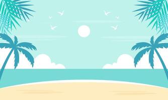 verão de praia período de férias cena ilustração vetor