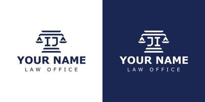 cartas eu j e ji legal logotipo, para advogado, jurídico, ou justiça com eu j ou ji iniciais vetor