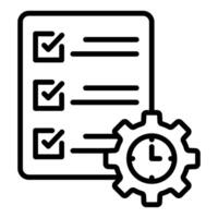 cronograma gestão ícone linha ilustração vetor