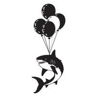 Tubarão com uma balões ilustração vetor