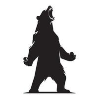 Urso silhueta - uma Urso gritando ilustração em uma branco fundo vetor